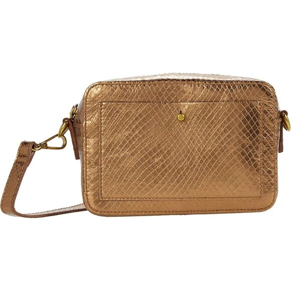 Madewell The Transport Camera Bag – Metallic Snake Leather, Compass Gold - Picture 3 of 4